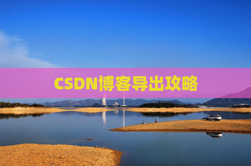 CSDN博客导出攻略 CSDN博客导出攻略